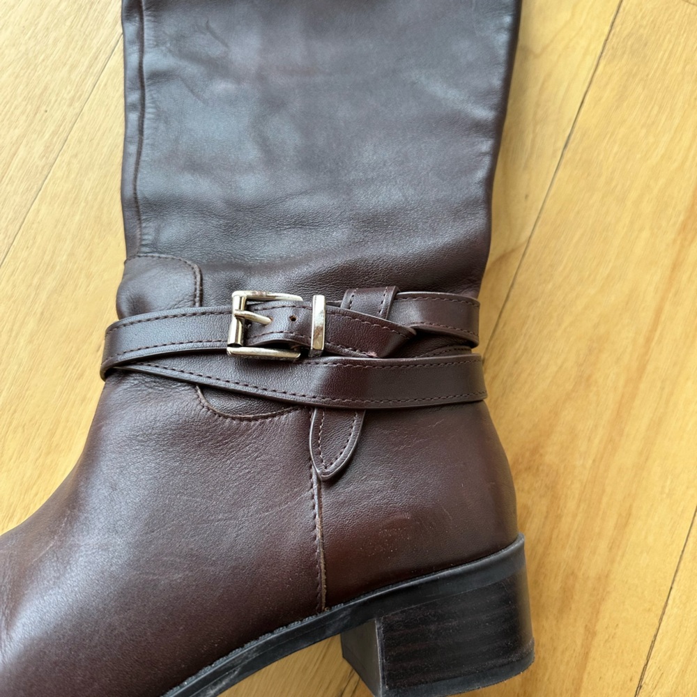Anne Marie Dark Brown Heeled Boots - Picture 4 of 8